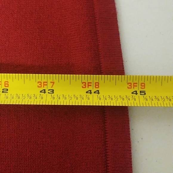 R&K ORIGINALS MIDI, COWL NECK, SOFT, FINE KNIT, SWEATER DRESS IN RICH RED - Picture 6 of 6